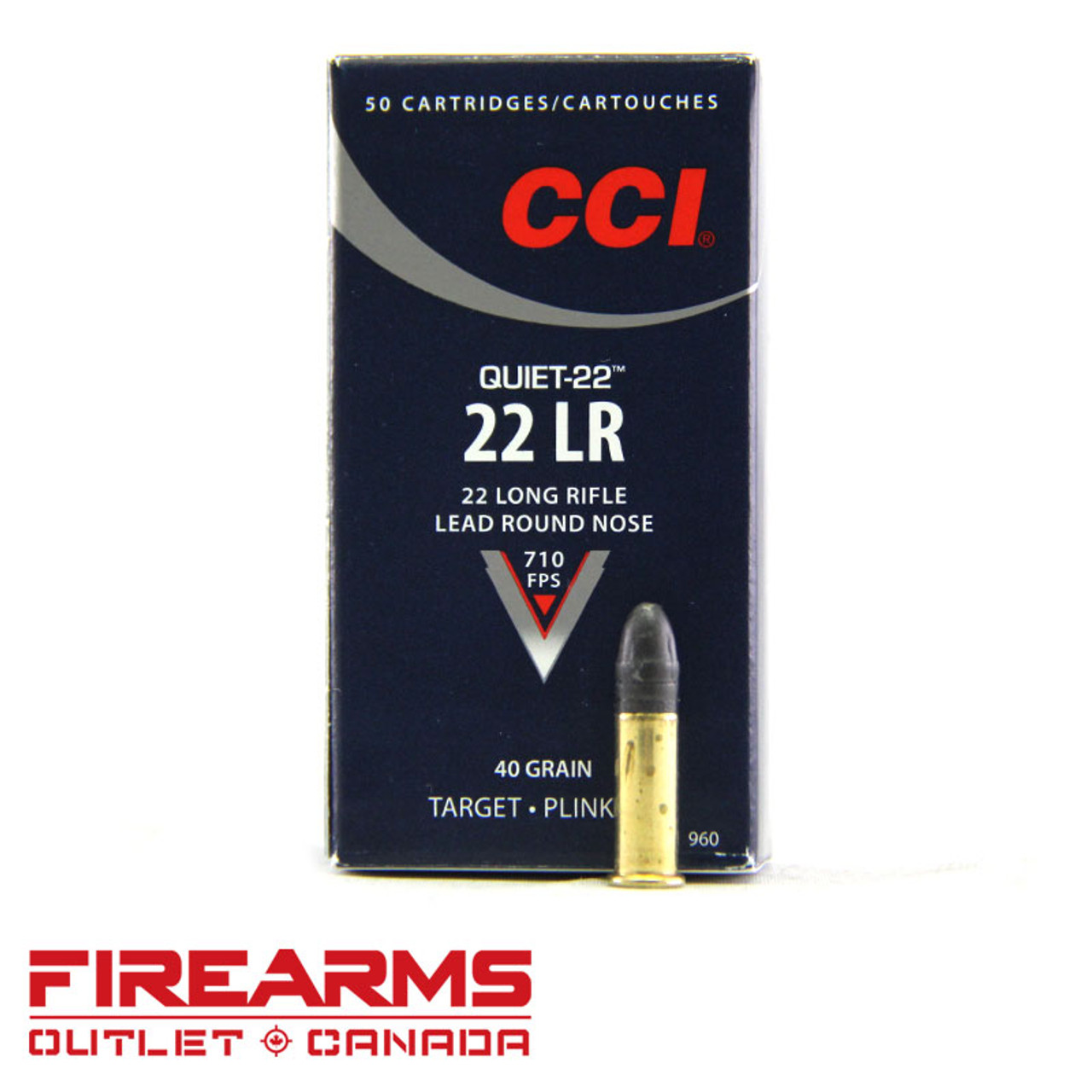 CCI Quiet - .22LR, 40gr, LRN, Box of 50 [960]