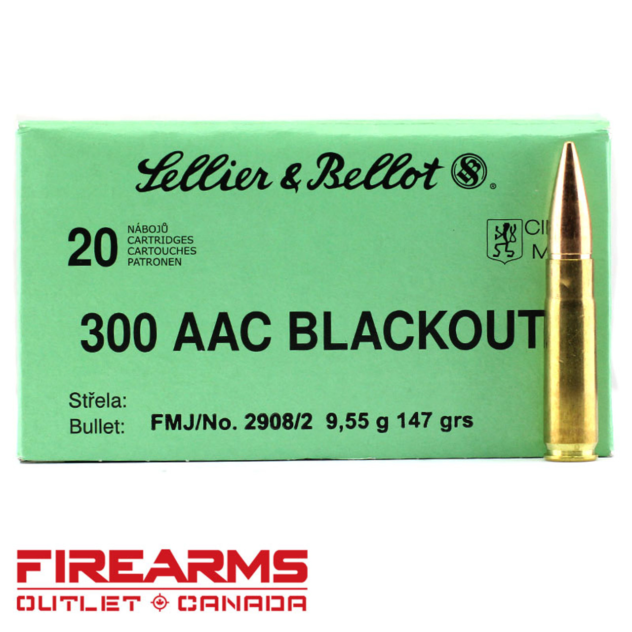 Sellier & Bellot - .300AAC, 147gr, FMJ, Box of 20