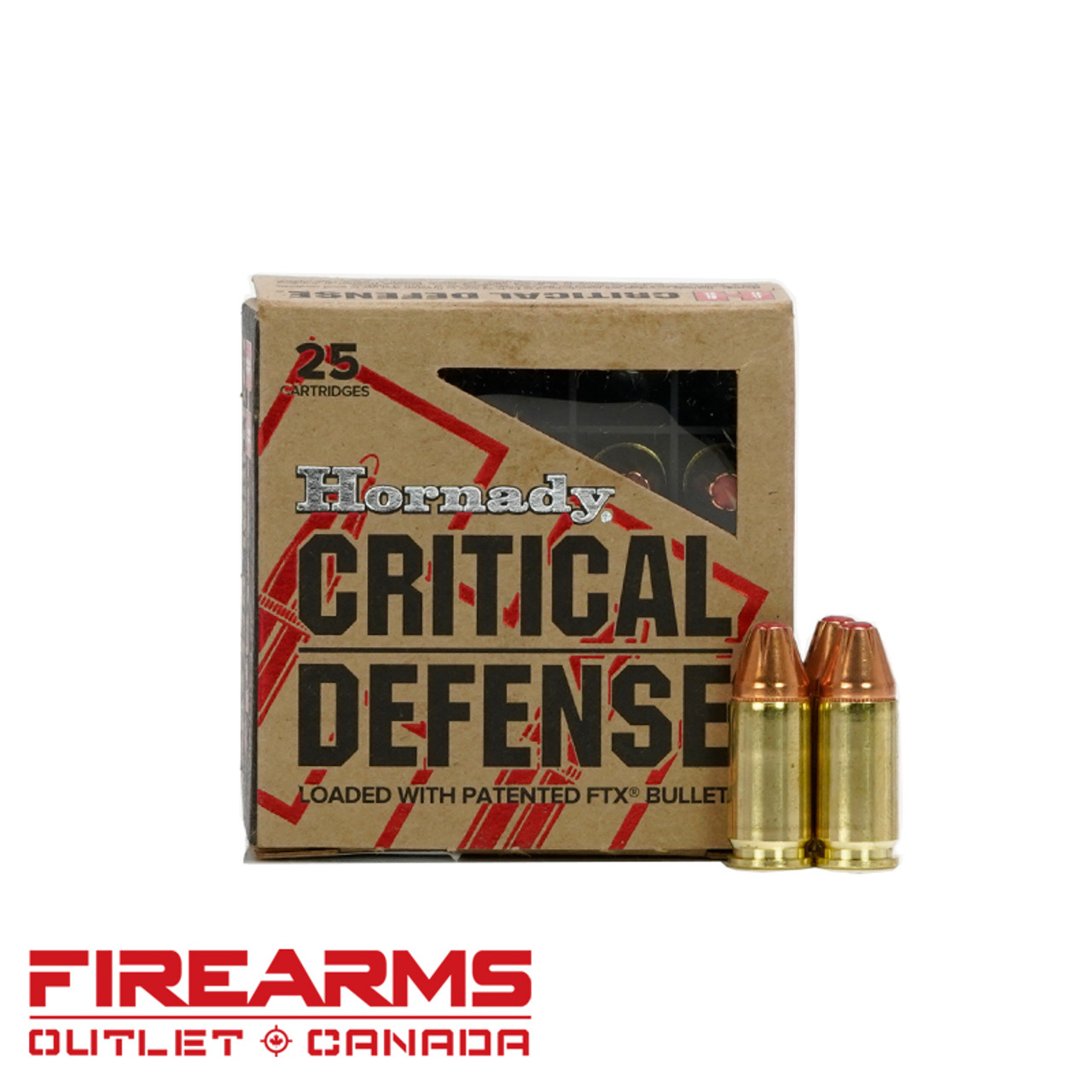 Hornady Critical Defense - 9mm, 115gr, FTX, Box of 25 [90250]