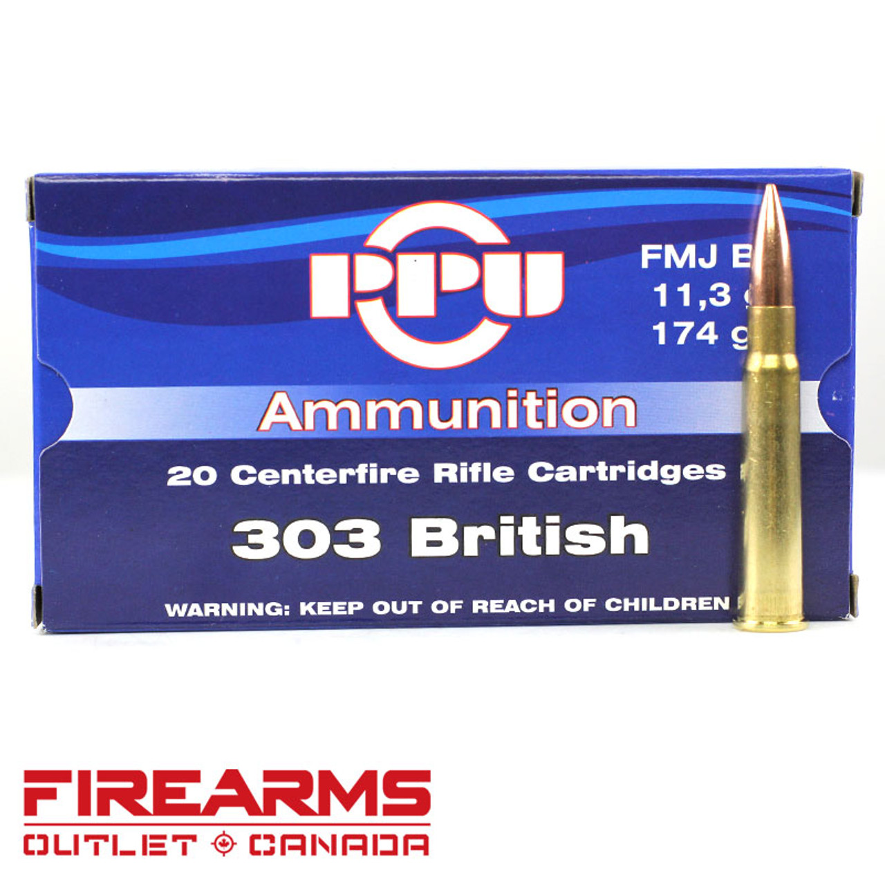 PPU Prvi Partizan - .303 British, 174gr, FMJBT, Box of 20