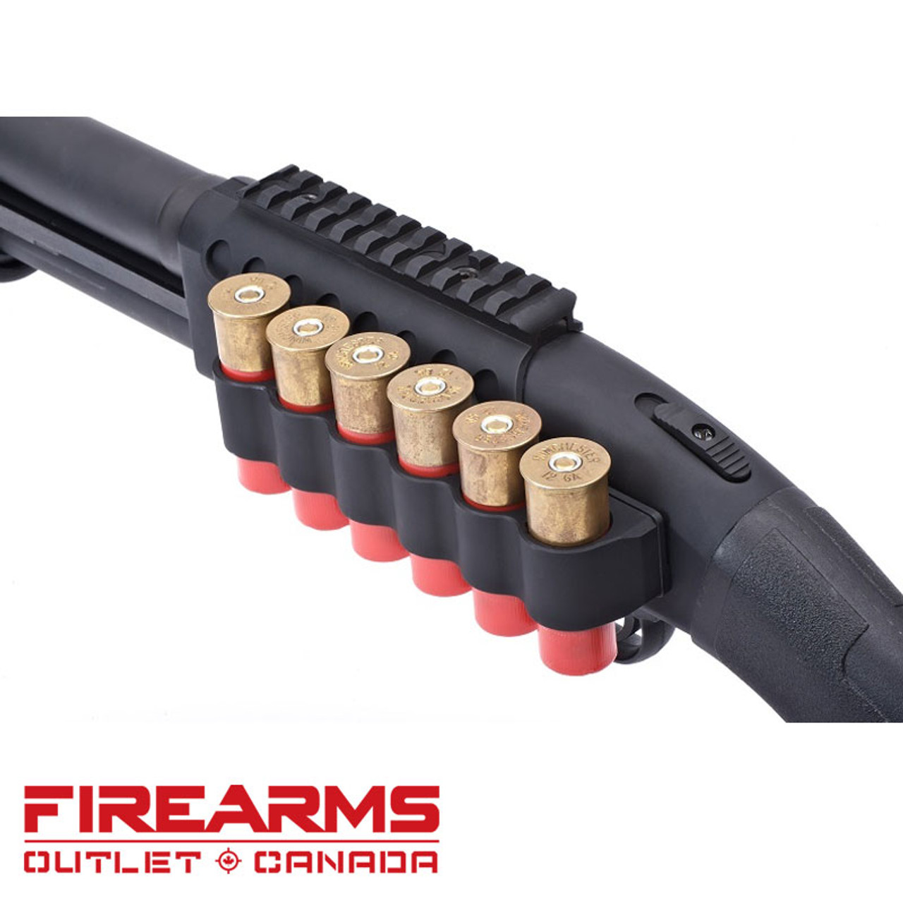 Mesa Tactical Sureshell Shotshell Carrier and Rail - Mossberg 500/590, 6 Shell