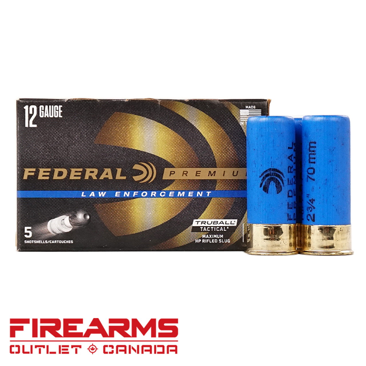 Federal Law Enforcement Tactical Slug - 12GA, 2-3/4", HP, 1 oz., Box of 5