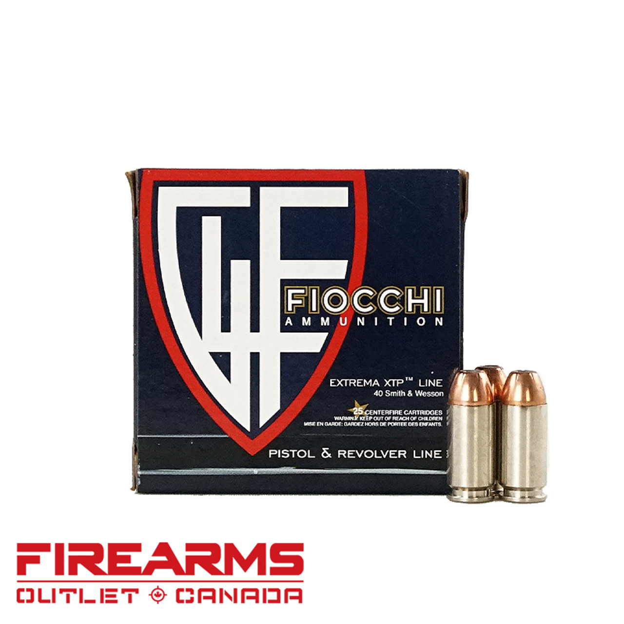 Fiocchi Ammunition - .40 S&W, 180gr, XTP JHP, Box of 25 [40XTPB25]