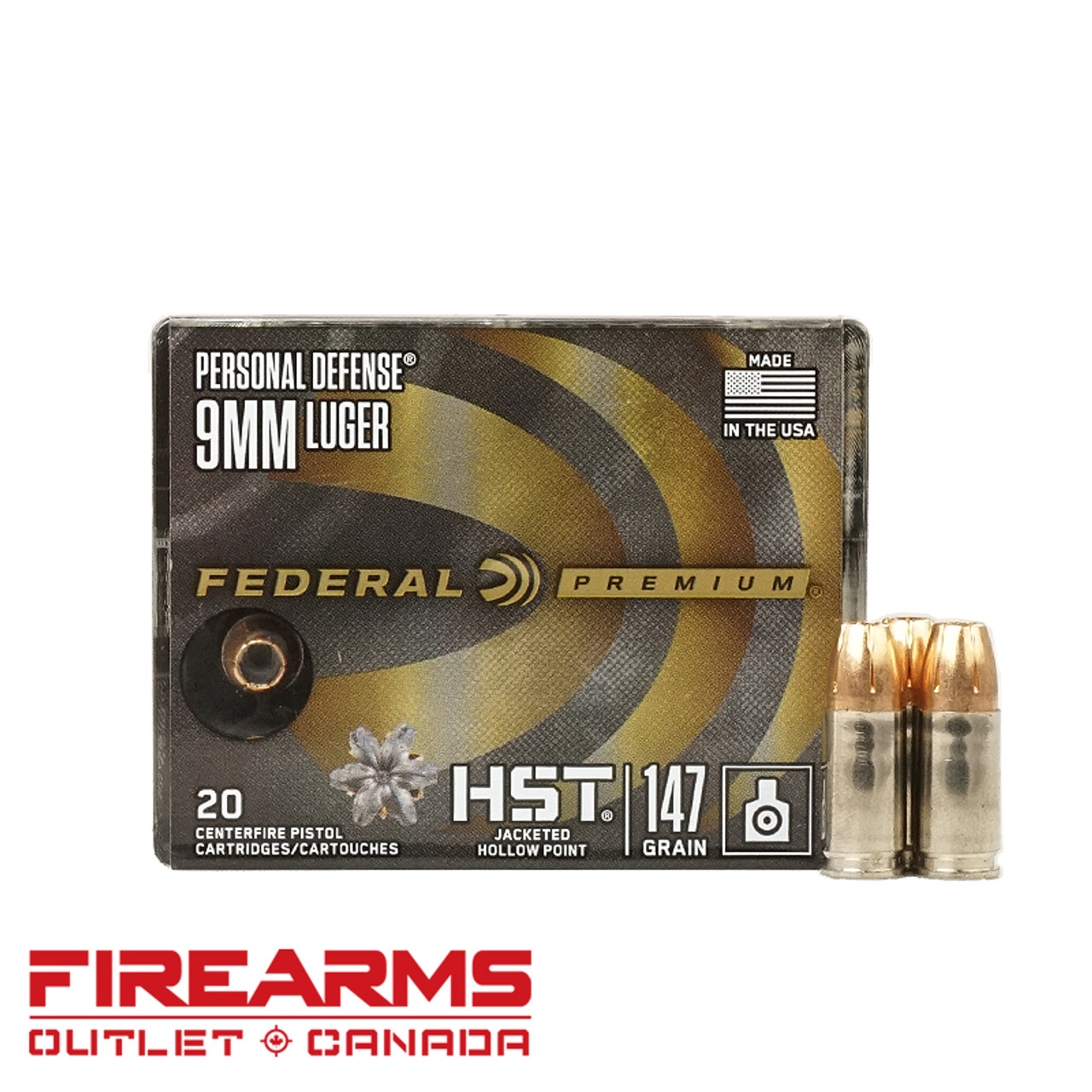 Federal Personal Defense - 9mm, 147gr, HST, Box of 20 [P9HST2S]