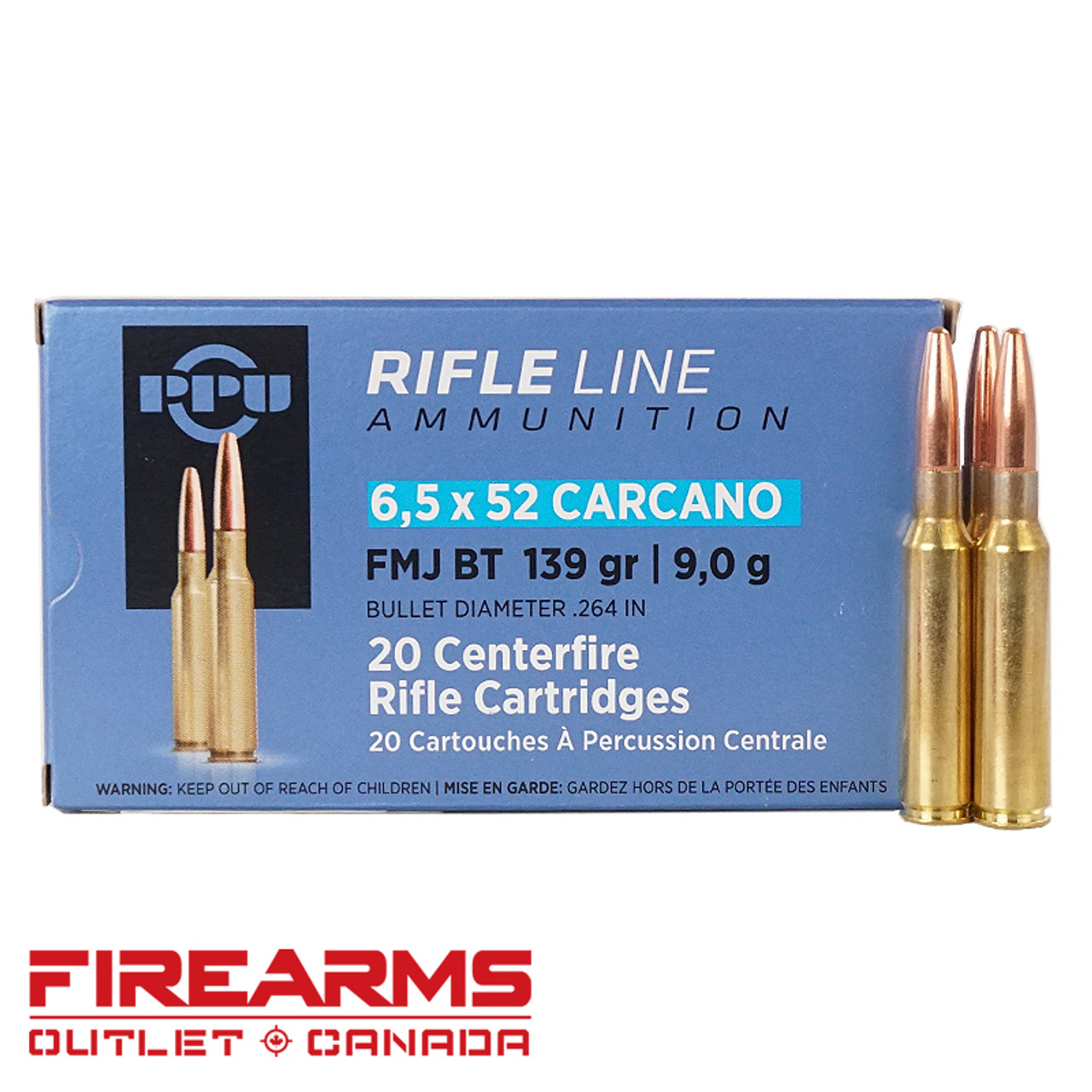 PPU Prvi Partizan - 6.5x52 Carcano, 139gr, FMJ, Box of 20 [A208]