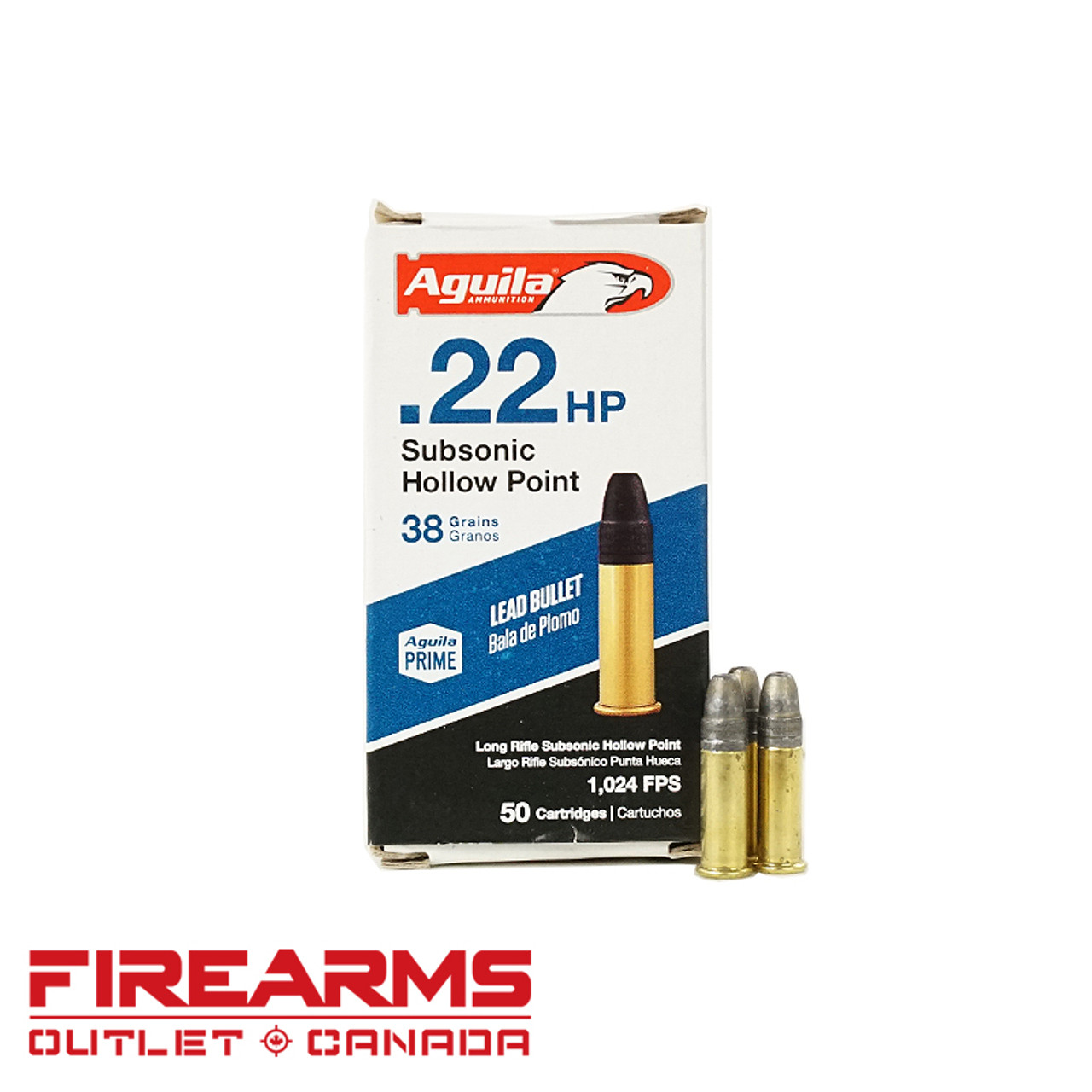 Aguila Subsonic Hollow Point - .22LR, 38gr, HP, Case of 1000 [1B220268]