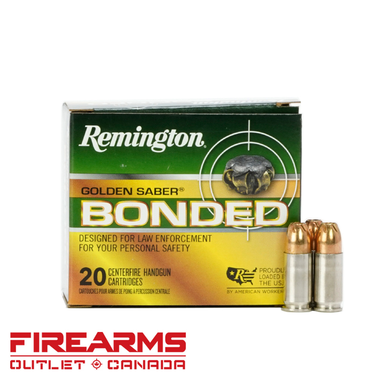 Remington Golden Saber - 9mm, 124gr, BJHP, +P, Box of 20 [GSB9MMDB]