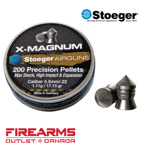 Stoeger X-Magnum Precision Pellets - 5.5mm / .22 Cal, 1.11g / 17.13gr, 200 Ct. [30348]