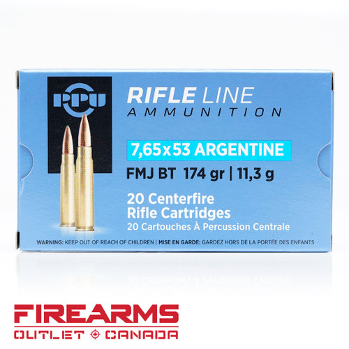 PPU Prvi Partizan - 7.65x53 Argentine, 174gr, FMJ-BT, Box of 20 [A129]