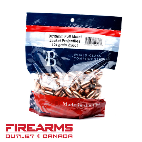 First Breach Projectiles - 9mm, 124gr, FMJ, 250 Count First Breach Projectiles - 9mm, 124gr, FMJ, 250 Count