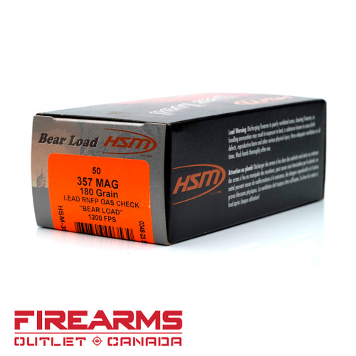 HSM Bear Load - .357 Mag., 180gr., RNFP, Box of 50 [HSM-357-18-N]