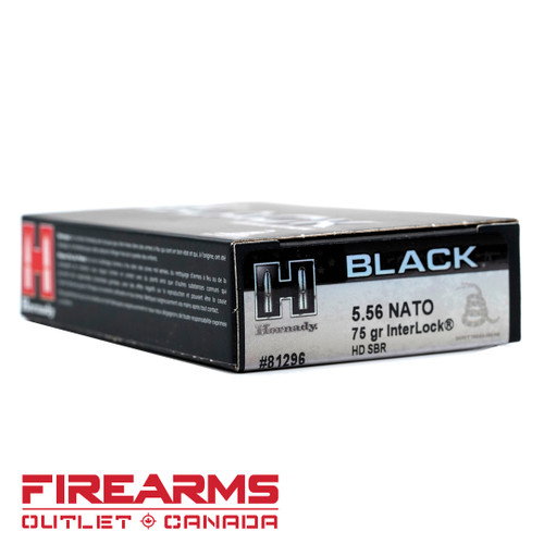Hornady BLACK - 5.56 NATO, 75gr, InterLock HD SBR, Box of 20 [81296]