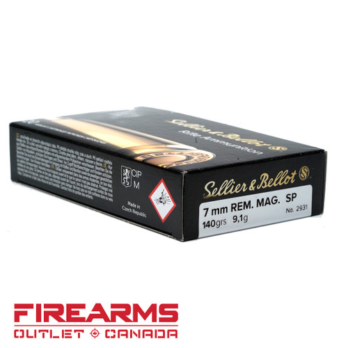 Sellier & Bellot - 7mm Rem. Magnum, 140gr, SP, Box of 20 [332772]