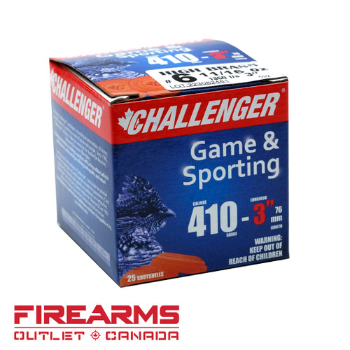 Challenger Hi-Brass Target & Game - .410GA, 3", #6 Lead, Box of 25 [3H4106]