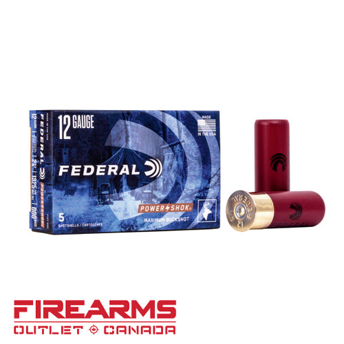 Federal Power-Shok Buckshot - 12GA, 2-3/4", 000 Buck, Box of 5 [F127000]