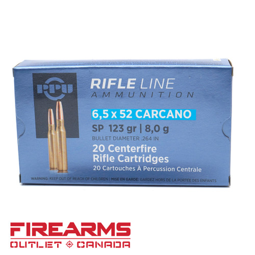 PPU Prvi Partizan - 6.5x52 Carcano, 123gr, SP, Box of 20