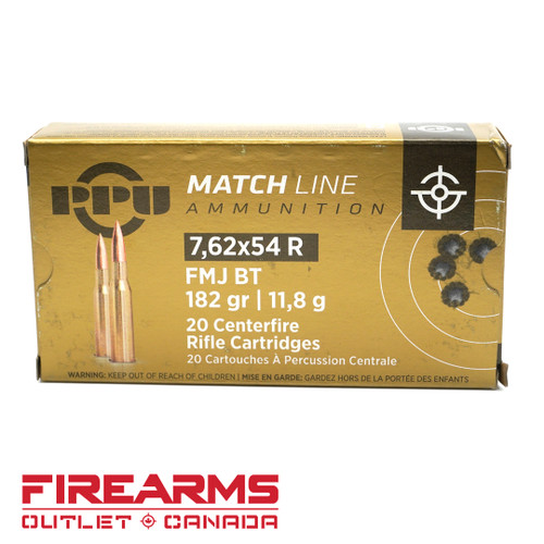 PPU Prvi Partizan Match - 7.62x54R, 182gr, FMJ, Box of 20
