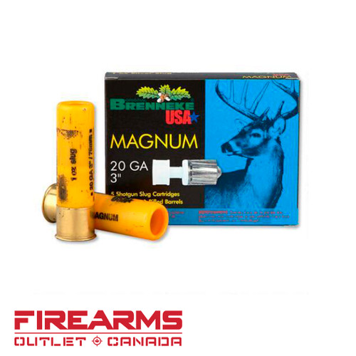 Original Brenneke Magnum Slug - 20GA, 3", Box of 5