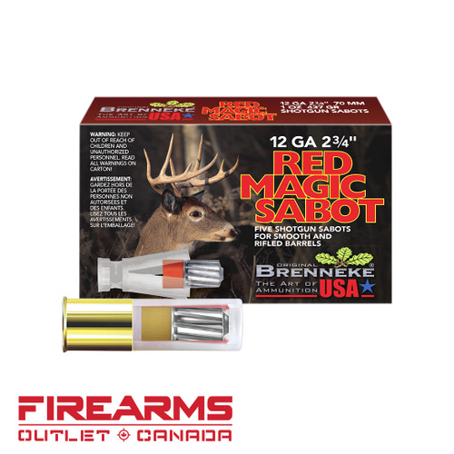 Original Brenneke Red Magic Sabot Slug - 12GA, 2-3/4", Box of 5 [SL-122RMS]