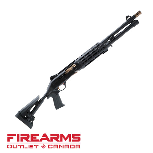 EGE Panzer Arms M4 Speed Pro Tactical, Black / Telescopic - 12GA, 2-3/4" or 3", 18.6" Barrel [M4-PROTACBLKTL]