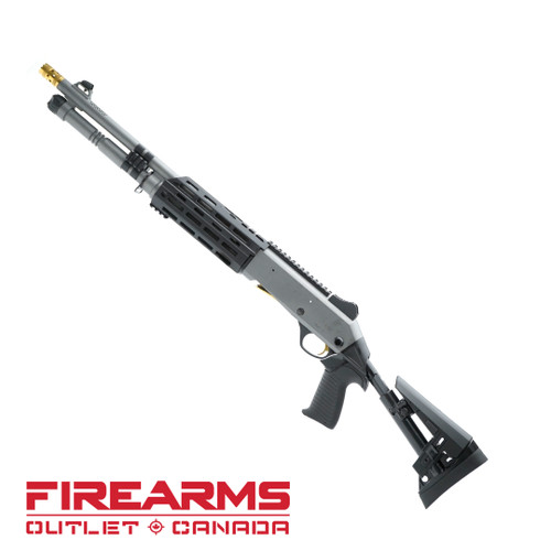 EGE Panzer Arms M4 Speed Pro Tactical, Grey / Telescopic - 12GA, 2-3/4" or 3", 18.6" Barrel [M4-PROTACGRYTITTL]