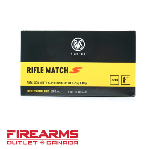 RWS Rifle Match - .22LR, 40gr, LRN, Brick of 500 [2314372]