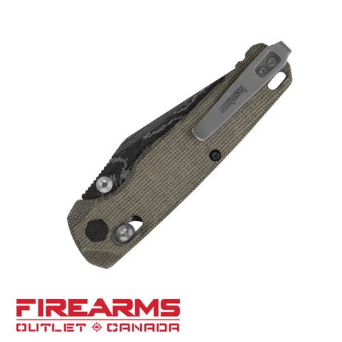 Kershaw Bel Air DuraLock Folding Knife - Damascus Black, Micarta Green [6106DAM]