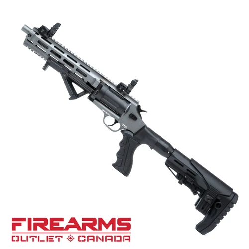 Canuck Evolve Tactical Revolver Shotgun, Telescopic Stock - .410GA / .45LC, 9" Barrel, GRY, Pre-Owned