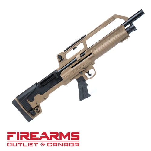 Hatsan Escort BullTac Semi-Auto Shotgun - 12GA, 2-3/4" or 3", 20" Barrel, FDE [HEBA1220FDE]