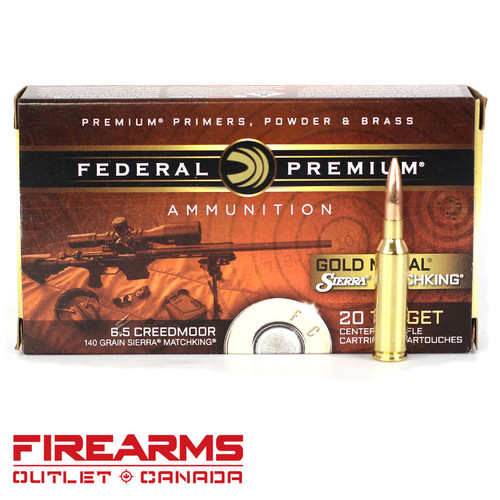 Federal Gold Medal - 6.5 Creedmoor, 140gr, Sierra MatchKing BTHP, Box of 20 [GM65CRD1]