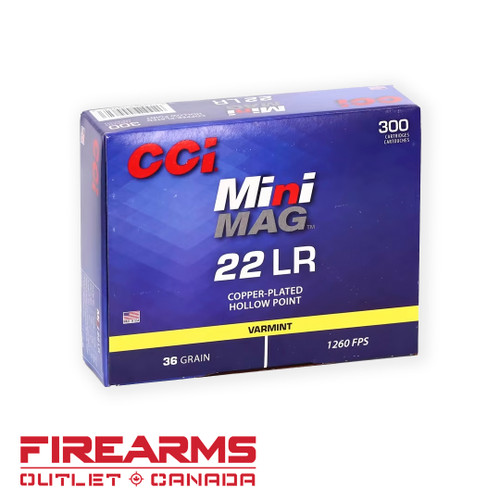 CCI Mini-Mag - .22LR, 36gr, CPHP, Box of 300 CCI Mini-Mag - .22LR, 36gr, CPHP, Box of 300