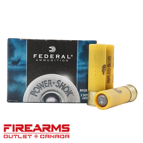 Federal Power-Shok Rifled Slug - 20GA, 2-3/4", 3/4 oz., Box of 5 [F203RS]