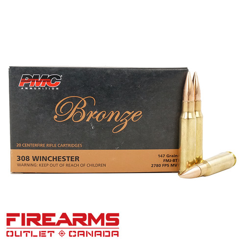 PMC Bronze - .308 Win., 147gr, FMJ-BT, Box of 20 [PMC308B]