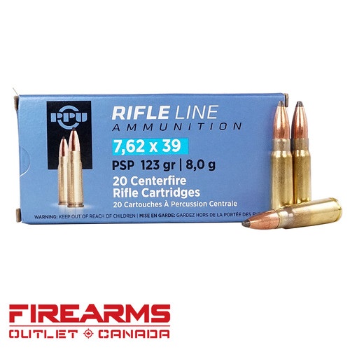 PPU Prvi Partizan - 7.62x39, 123gr, PSP, Box of 20 [PP76239P]