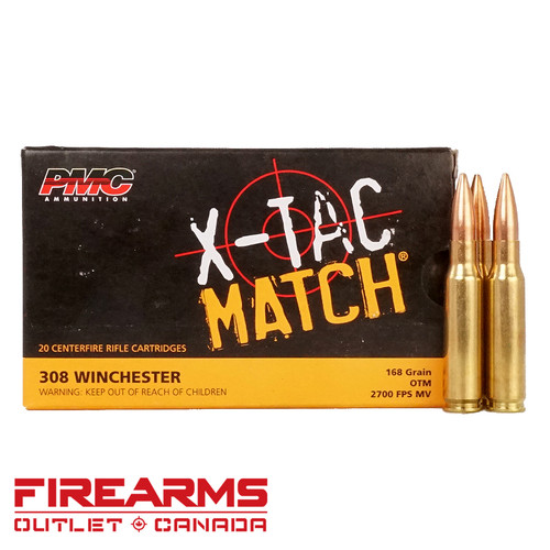 PMC X-TAC Match - .308 Win., 168gr, OTM, Box of 20 [PMC308XM]