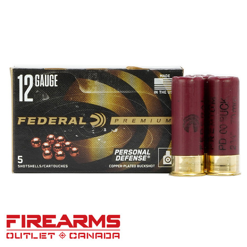 Federal Personal Defense - 12GA, 2-3/4", 00 Buck, 9 Pellet, Box of 5 [PD13200]