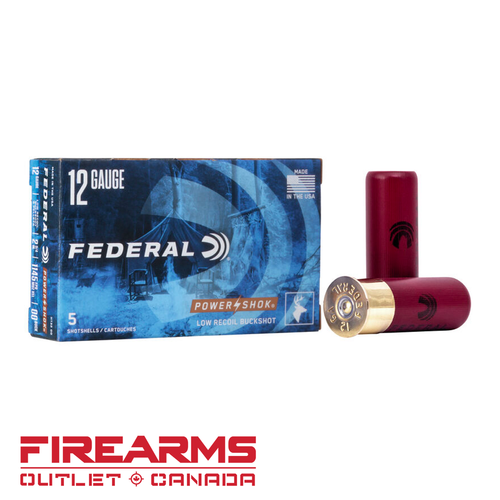 Federal Power-Shok Low Recoil Buckshot - 12GA, 2-3/4", 00 Buck, Box of 50 [H13200]