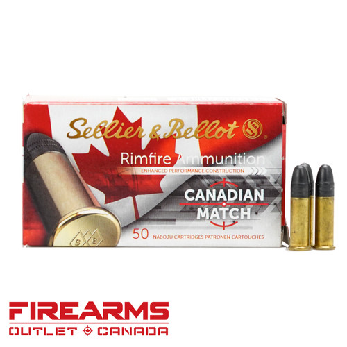 Sellier & Bellot Canadian Match - .22LR, 40gr, LRN, Box of 50 [V355297C]
