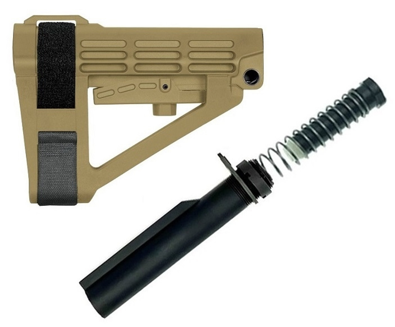 SB Tactical SBA4 Adjustable Pistol Brace With Grid Defense Buffer Tube ...