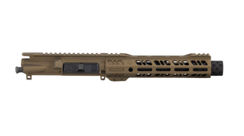Grid Defense 7.5" 9mm Upper Receiver with 9" Rail and Dimpled Flash Can - Burnt Bronze