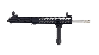 ALWAYS ARMED 16" 5.56 NATO STAINLESS STEEL UPPER RECEIVER WITH 12" RAIL, SIGHTS, AND BI-POD - BLACK