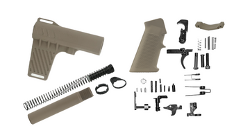 Grid Defense Pistol Lower Parts Kit with Fin - FDE 