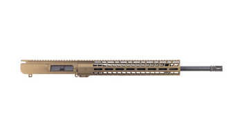 Burnt Bronze 20" .308 Winchester upper receiver, a perfect blend of rugged aesthetics and high-performance capabilities, ideal for those seeking both style and accuracy in their shooting endeavors.