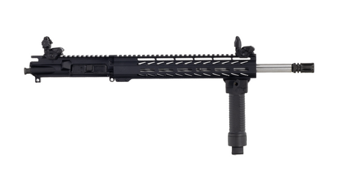 ALWAYS ARMED 16" 9MM STAINLESS STEEL UPPER RECEIVER WITH 12" RAIL, BI-POD, AND SIGHTS - BLACK 