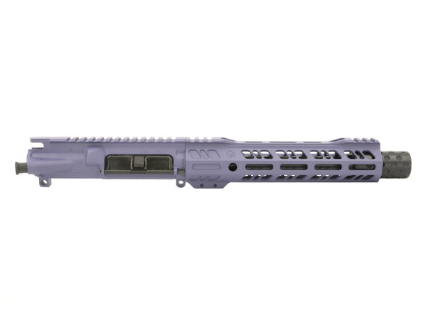 Tactical Grape Grid Defense AR9 Upper Receiver with 7.5" Barrel, 9" Rail and Dimpled Flash Can