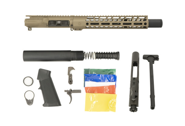Magpul Flat Dark Earth 10.5" 5.56 with 11" Rail and Flash Can Pistol Kit