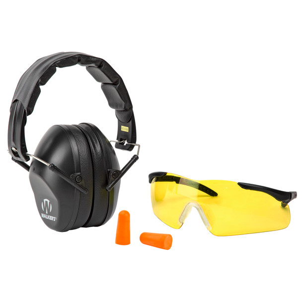 Walker's Low Profile Ear Muffs/Foam Ear Plugs/Shooting Glasses Combo Kit