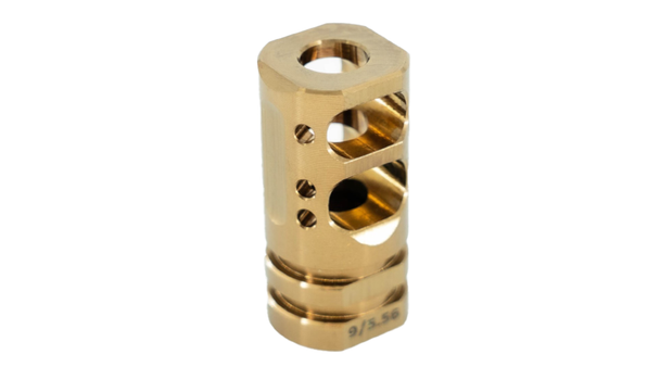 Andro Corp Gold Dual Port Muzzle Brake - 1/2x28