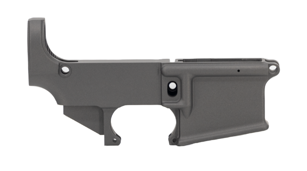 Grid Defense AR-15 80% Lower Receiver Without Fire/Safe Engravings - Tungsten Gray
