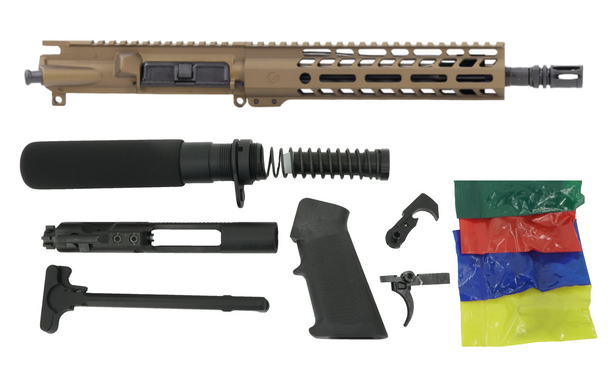 Cerakoted Burnt Bronze AR15 Pistol Build Kit by Ghost Firearms